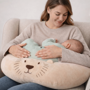 Velvet Support Cushion with Figure