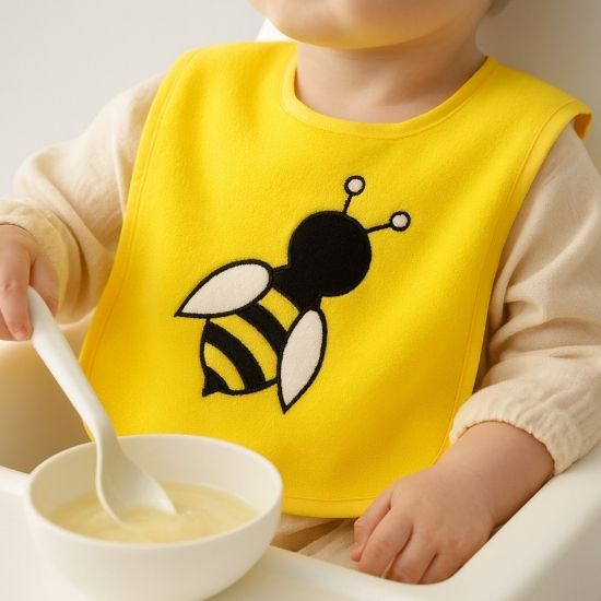 Bib with Embroidery - Bee - Image 3