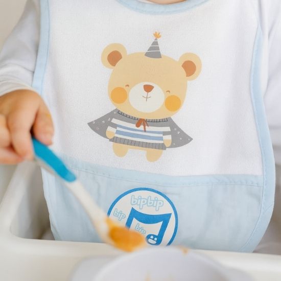 Patterned Baby Bib with Pocket - Bear with Pelerine - Image 2