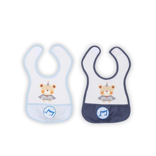 Patterned Baby Bib with Pocket - Bear with Pelerine - Image 4