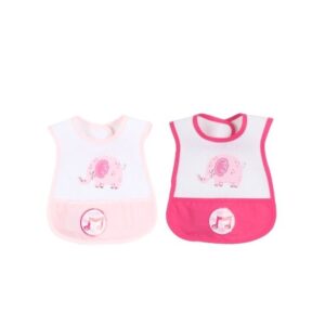 Patterned Baby Bib with Pocket - Happy Elephant