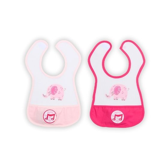 Patterned Baby Bib with Pocket - Happy Elephant - Image 4