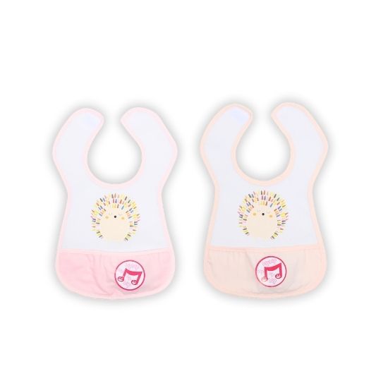 Patterned Baby Bib with Pocket - Colorful Hedgehog - Image 4