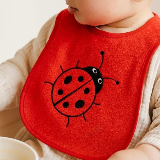 Bib with Embroidery - Lady Bug - Image 3
