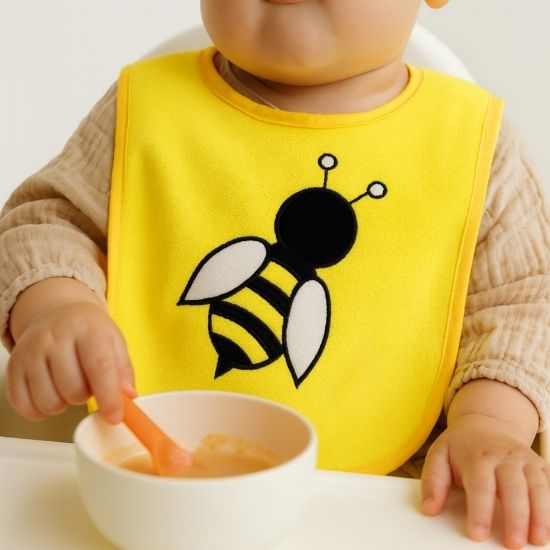 Bib with Embroidery - Bee - Image 2