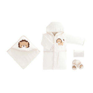 5 Pcs. Lux Bathrobe Set - Little Lion
