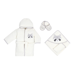 5 Pcs. Lux Bathrobe Set - Cute Raccoon