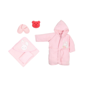 Babydo 5 Pcs. Bathtobe and Towel Set - Sleeping Rabbit
